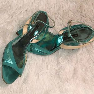 Marc Jacobs Turquoise blue glitter strap sandals